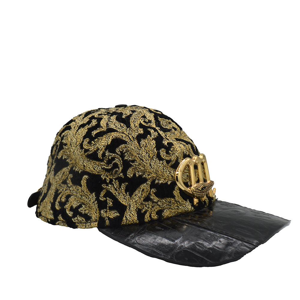 Mauri Fabric Gold & Croc Hat
