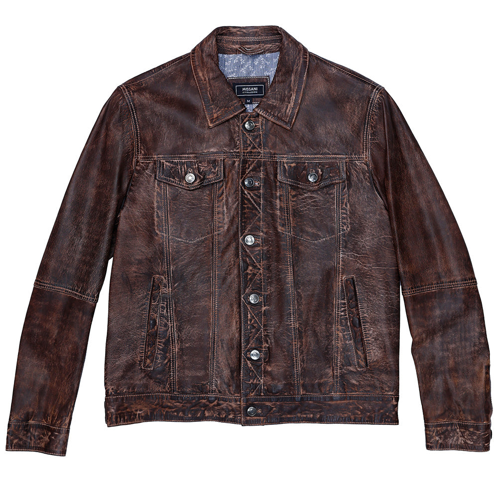 Unique Missani Le Collezioni BF Leather Jean Jacket 392994 - Cellini Uomo