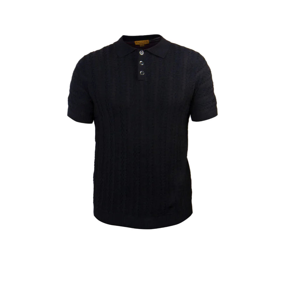 Prestige Textured Knit Polo Shirt 014 - Cellini Uomo