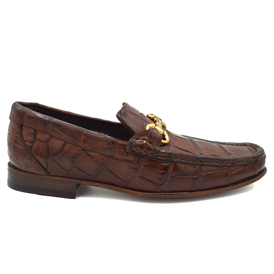 Calzoleria Toscana 3238 Rolls-Royce Loafers with alligator and crocodile leather, showcasing luxurious, handcrafted shoe details.