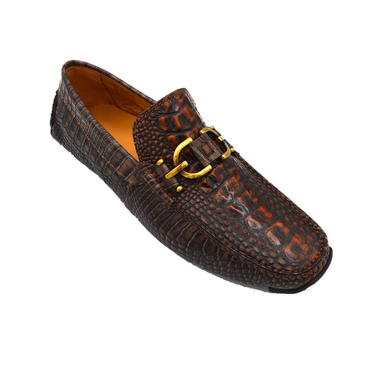 Donald Pliner DACIO Embossed Crocodile Leather Loafer