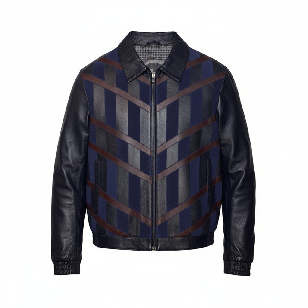 Torras Leather & Suede Cross Design Jacket N875091 | Cellini Uomo