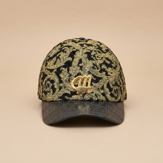 Mauri Fabric Gold & Crocodile Hat