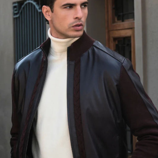 Torras Zipped Knit And 100% Leather Jacket L42H425 - Cellini Uomo