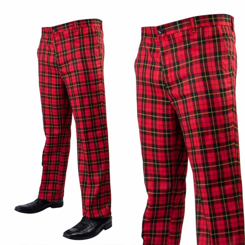 Prestige Red Plaid Pants 305-4