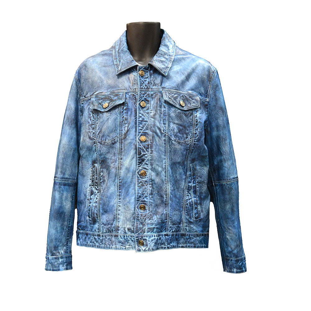 Unique Missani BF Leather Jean Jacket 392994 - Cellini Uomo