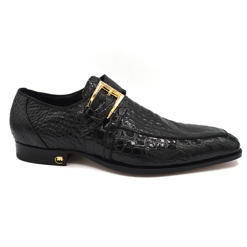Mauri 1172 Black Alligator Monk Strap Cellini Uomo - Main Image