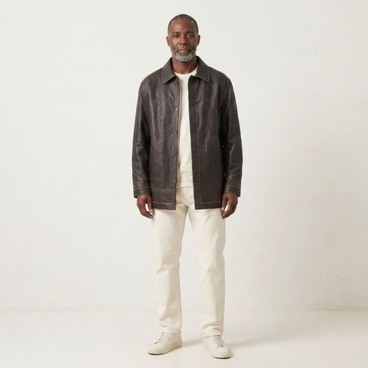 SVELG Pony-Effect 100% Calf-Skin Leather Reversible Jacket