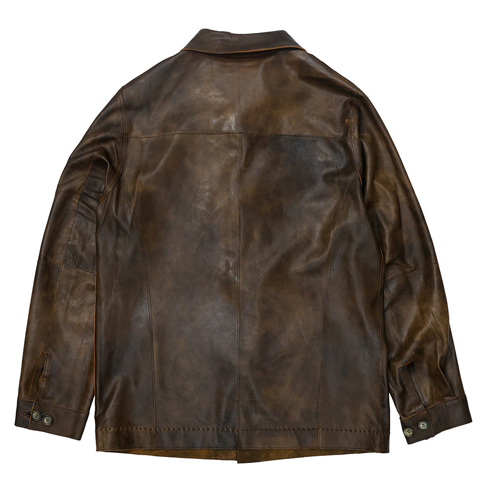 Missani Reversible Distressed Leather Jacket - Cellini Uomo