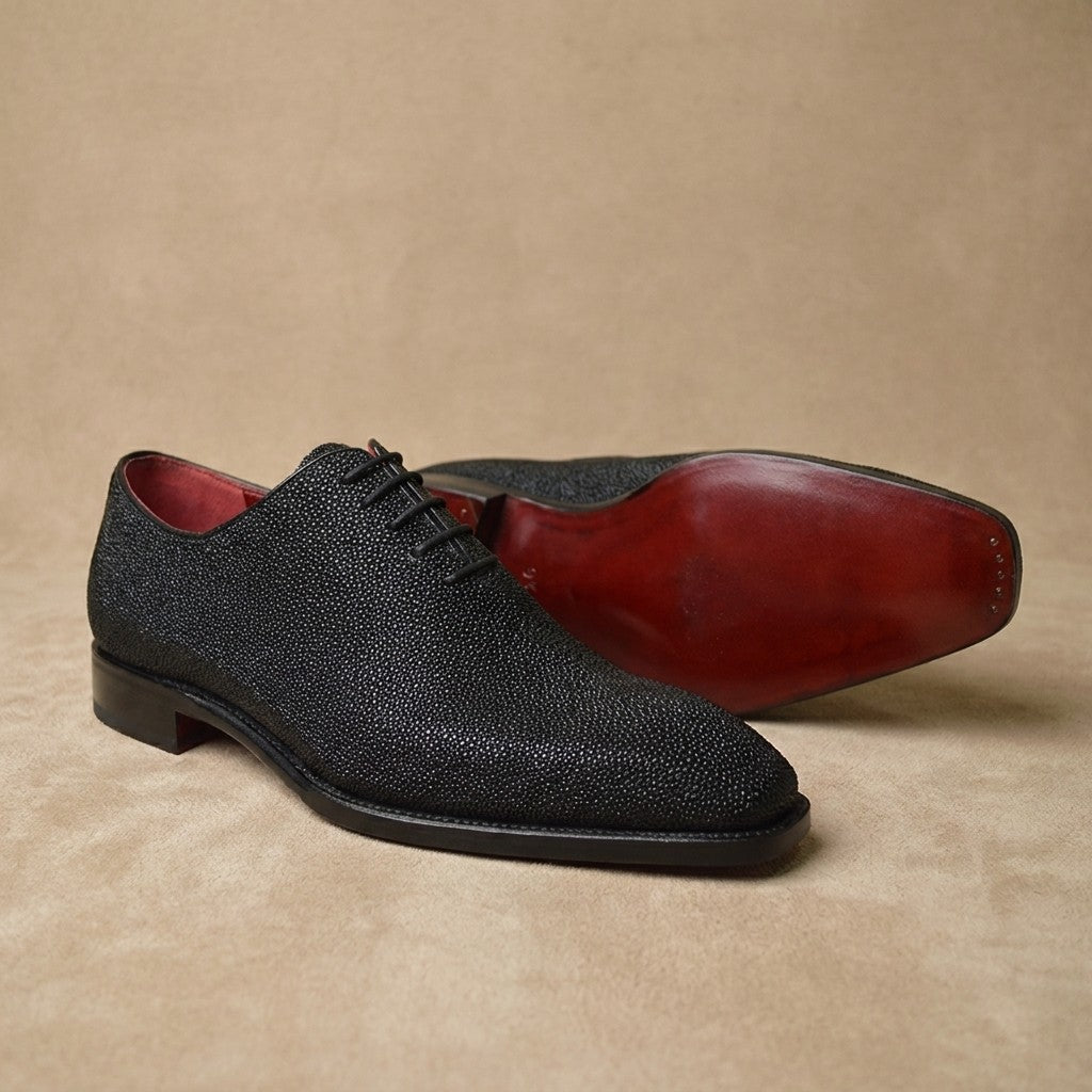 Sheriff Collection Black Stingray Lace Up Shoe