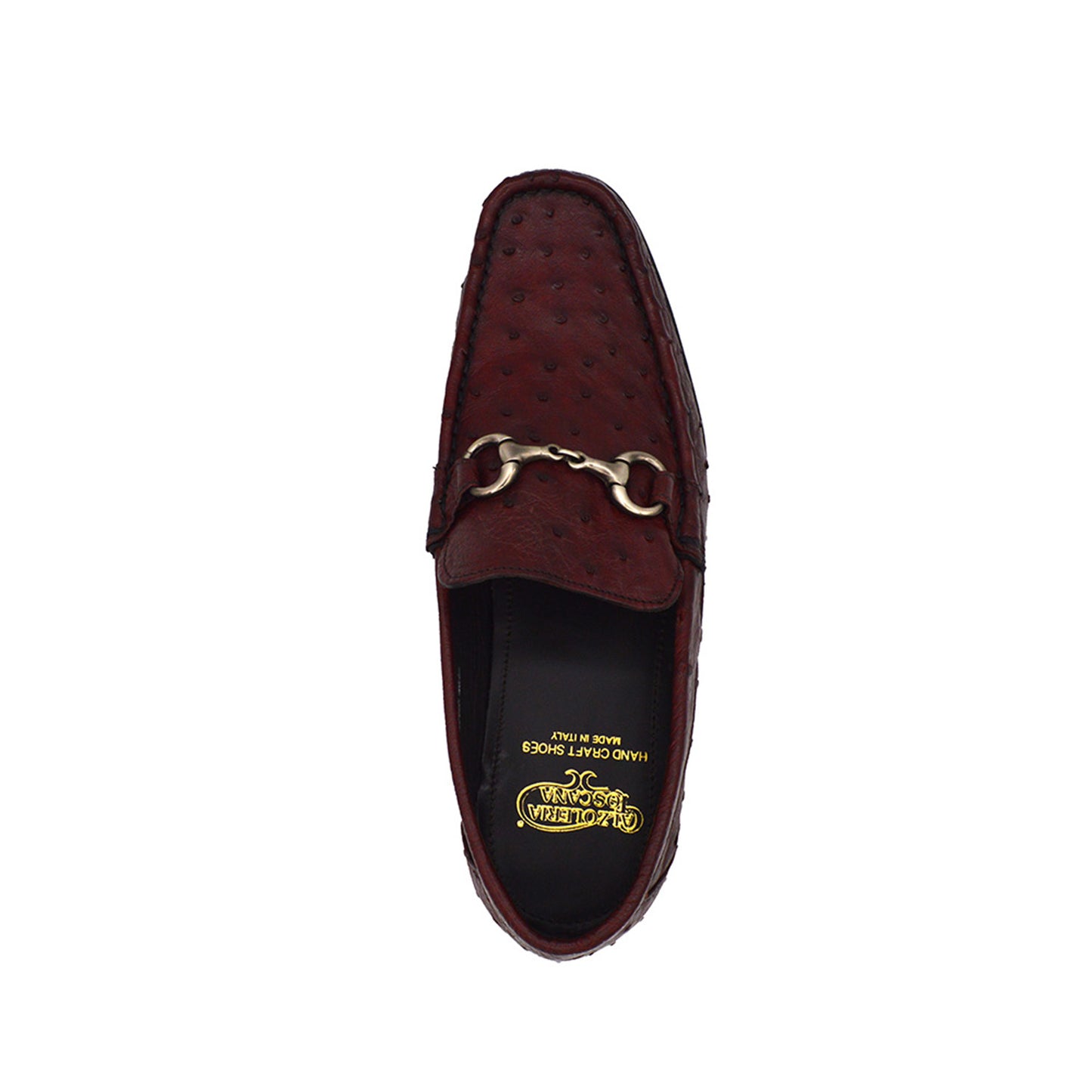 New Calzoleria Toscana V2-3238 Ostrich Loafer Dark Colors