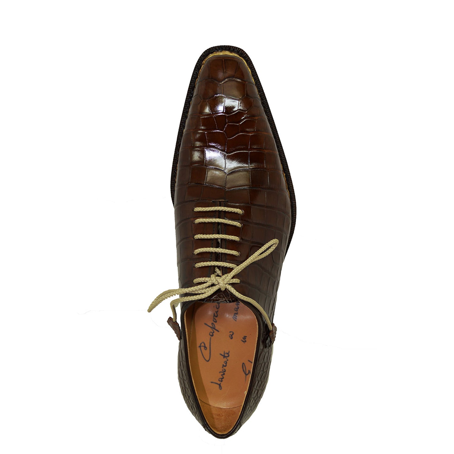 Caporicci 1400 Baby Alligator Lace Up Brown