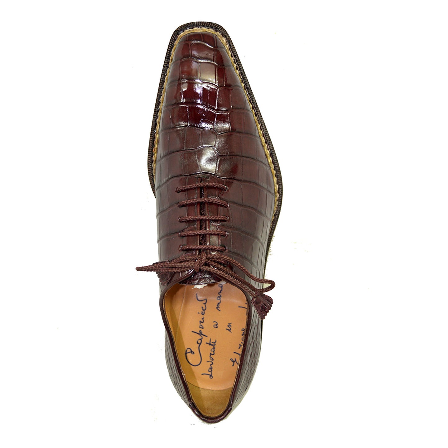 Caporicci 1400 Baby Alligator Lace Up Brown