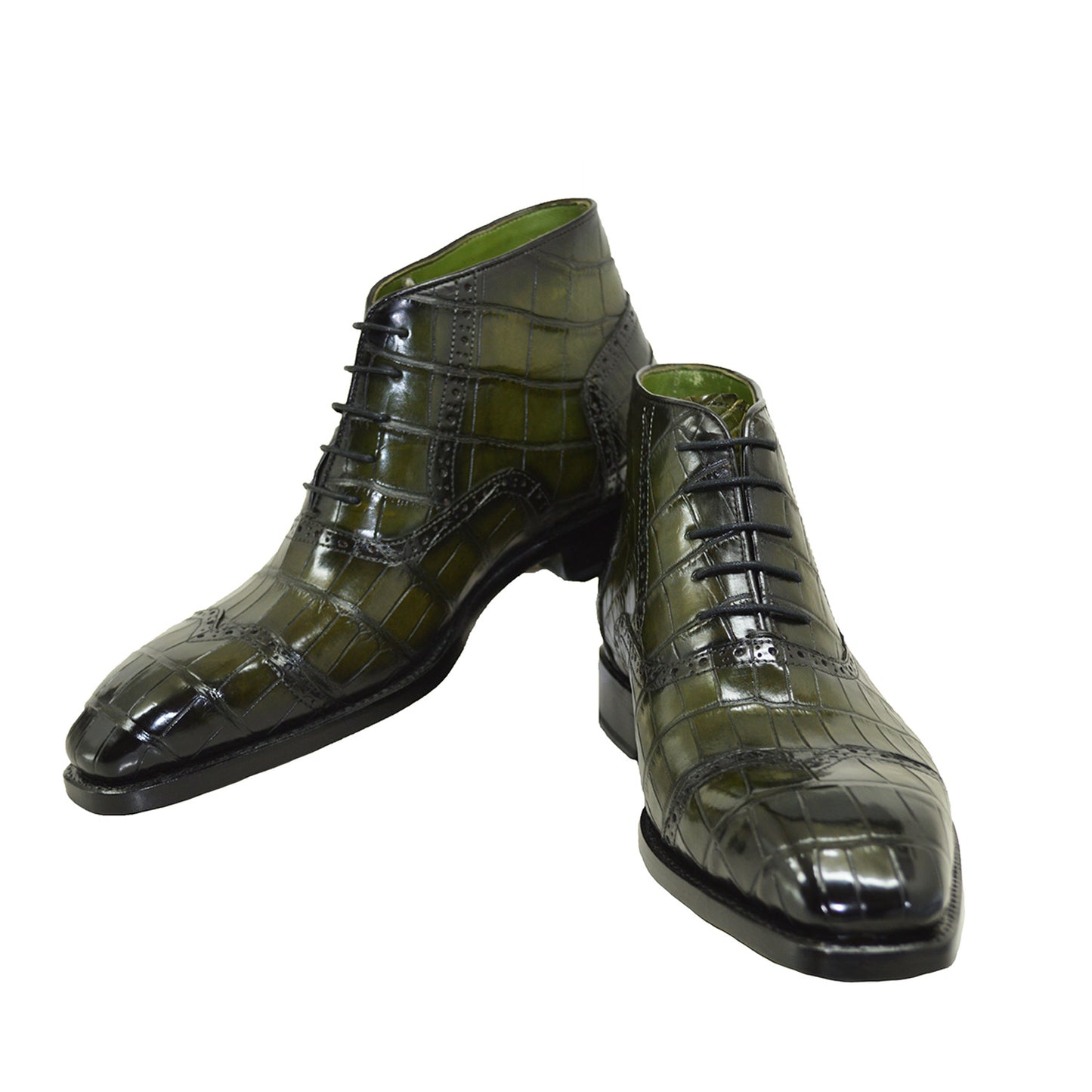 Sheriff Collection Green Alligator Wingtip Boot 21117