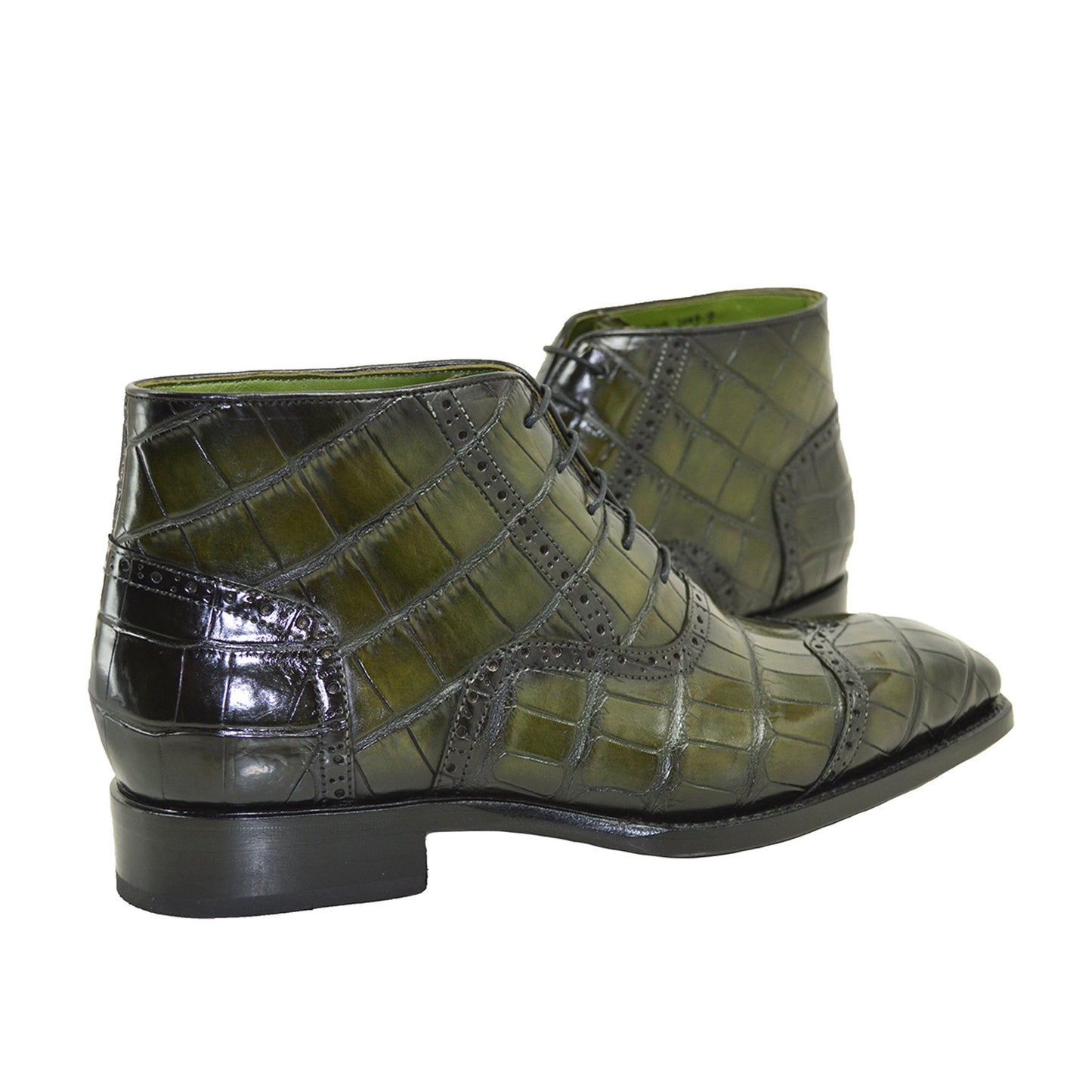 Sheriff Collection Green Alligator Wingtip Boot 21117