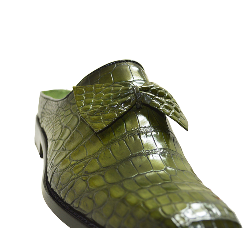 Sheriff Collection Green Alligator Half Shoe 2214