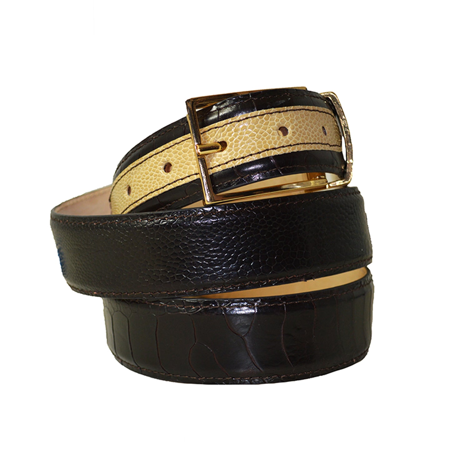 Mauri 2 Tone Ostrich Belt