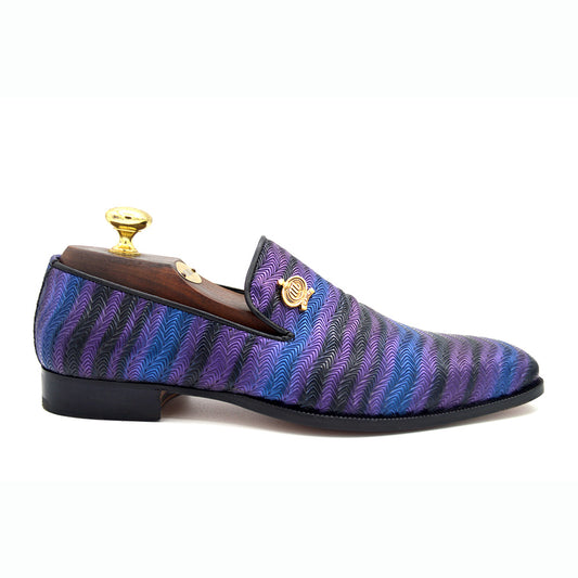 Mauri 4709/4 multi-colored fabric loafers, stylish dress shoes with a sleek design and comfortable fit for formal wear.