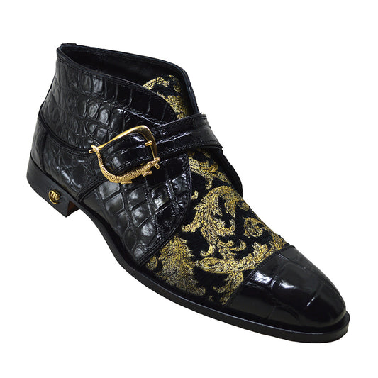Mauri 4960 Black Fabric Didier & Alligator Boot