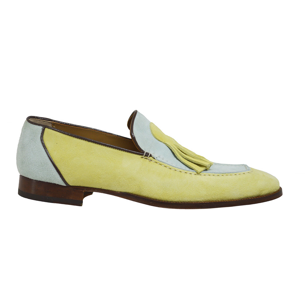 blue and yellow dress shoes Men's Leather Shoes - Spirit Blue/Yellow/White