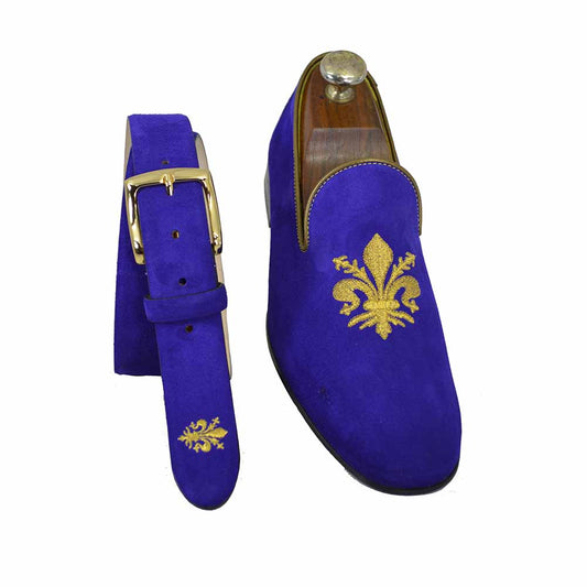 Calzoleria Toscana 4983 Suede Crest Slip On Loafer