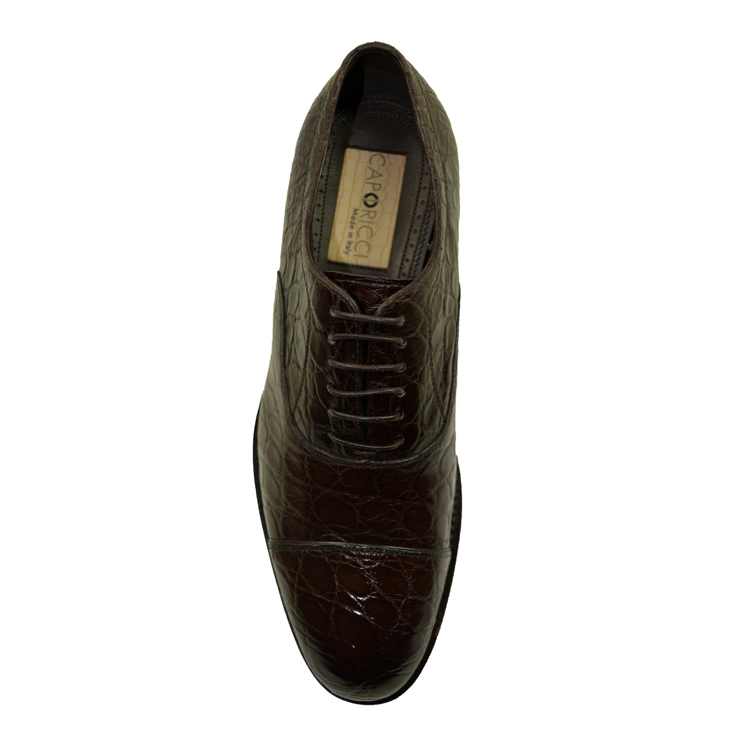 Caporicci 5950 Alligator Flanks Lace Up Brown