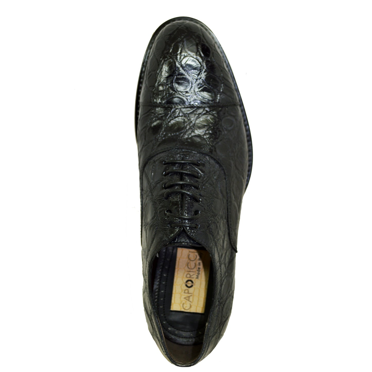 Caporicci 5950 Alligator Flanks Lace Up Black