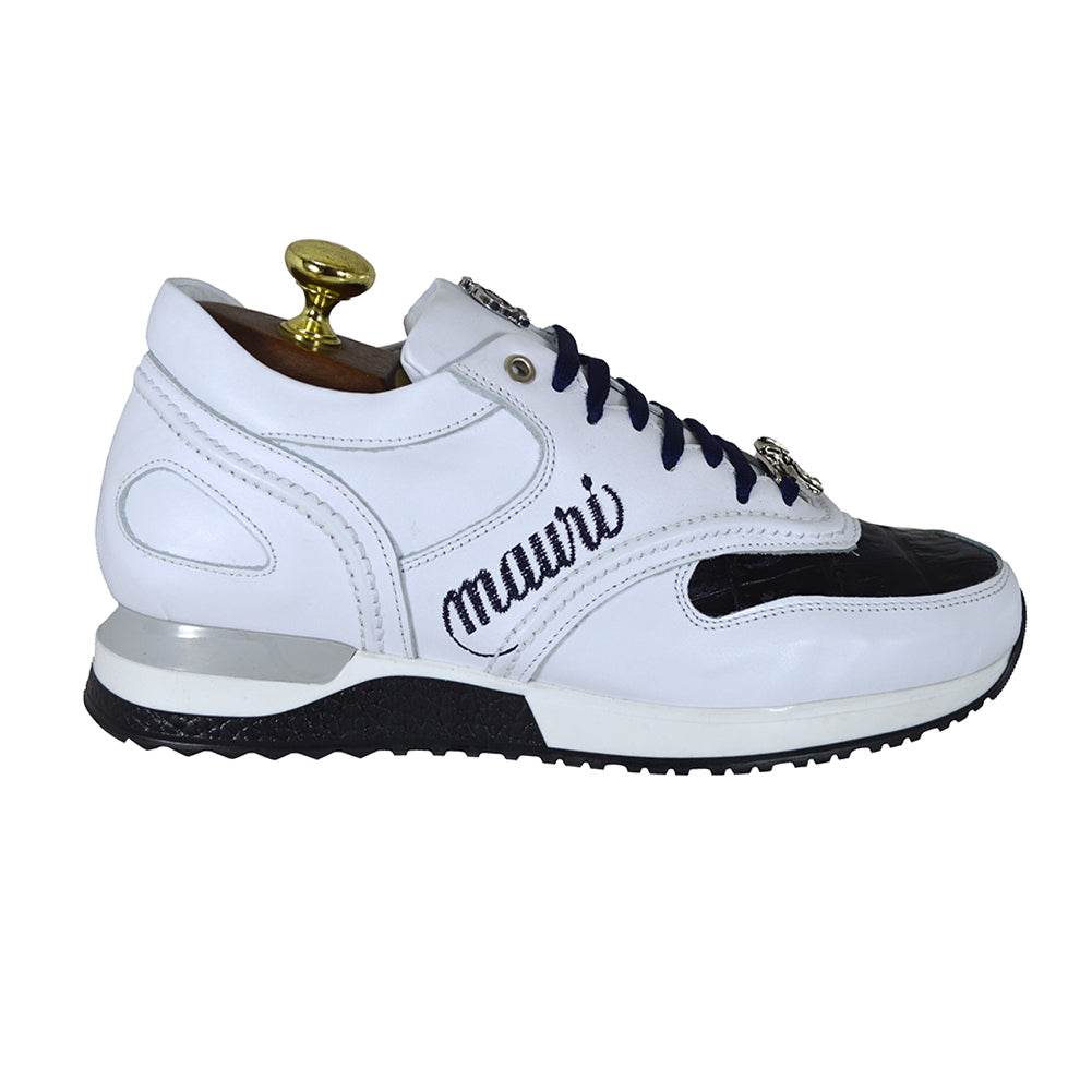 Mauri 6199 Nappa & Crocodile Casual Sneaker Blue White