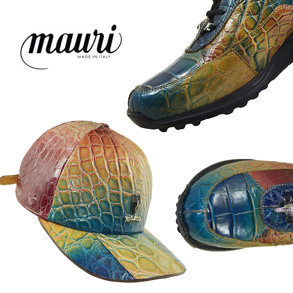 Mauri FC multi-color toffee alligator hat featuring textured alligator pattern and adjustable brim, stylish headwear for men and women.