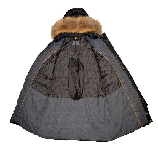 Torras Black Leather Long Coat