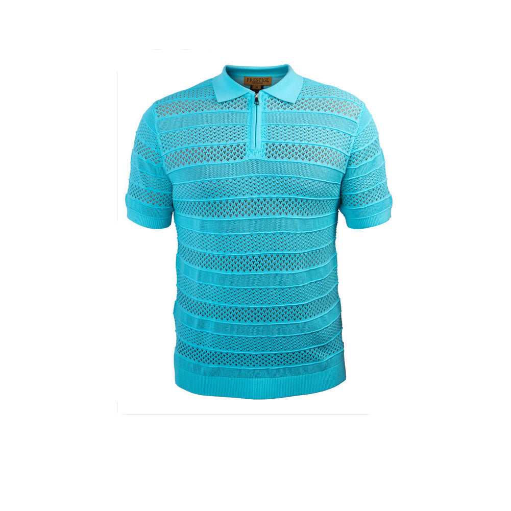 Prestige Lace Half Zip Polo Shirt 018