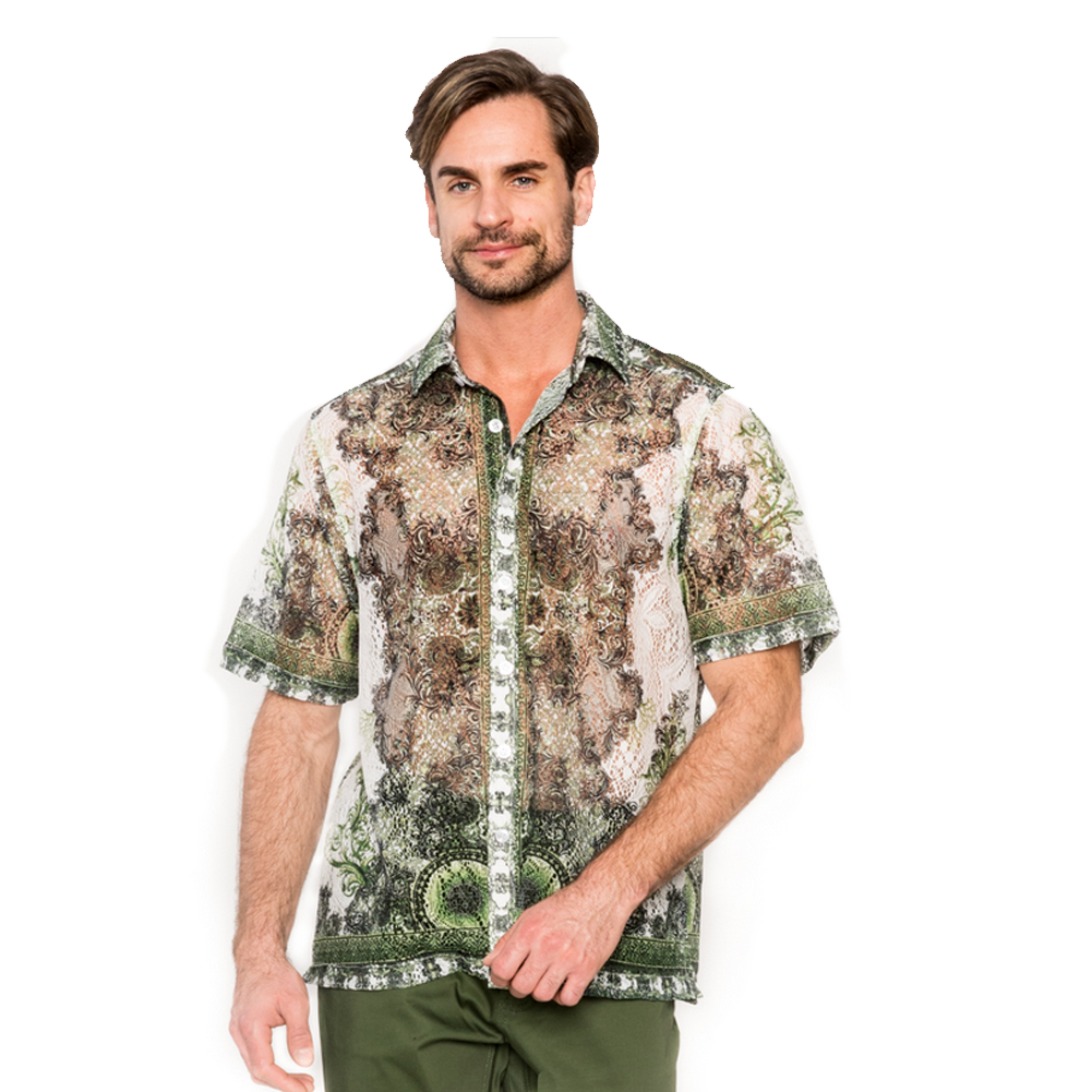 Prestige Green Lace Button Up 432