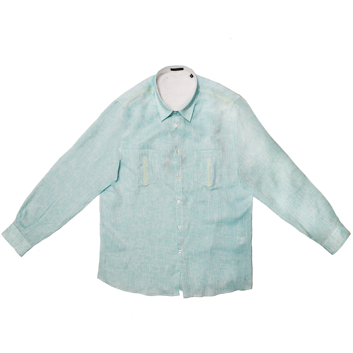 Torras Linen Leather Trimmed Long Sleeve Button Up2