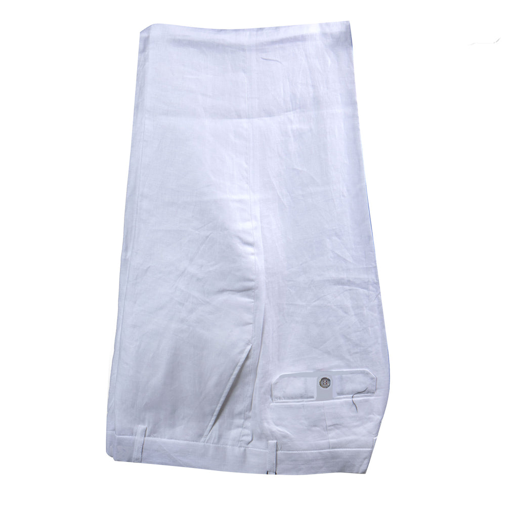 White linen pants from Prestige Perforated Linen Set 281, featuring a breathable, stylish design perfect for casual wear.