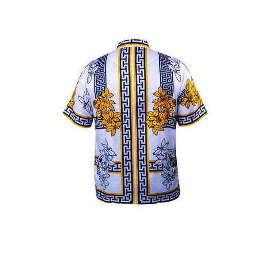 Prestige Digital Print Luxury Shirt 108 in yellow and black, stylish shirt with digital print design, casual wear for men.