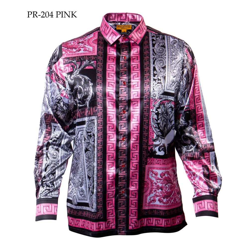 Prestige Satin Digital Print Button Up Shirt