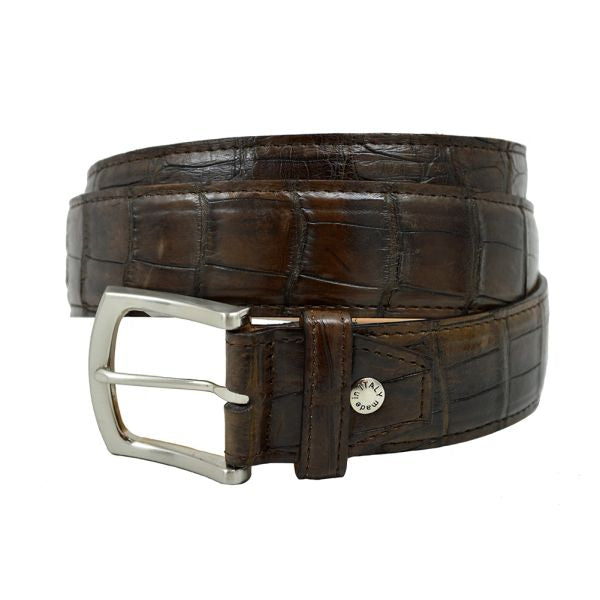 Toscana Rust Brown Croc Belt