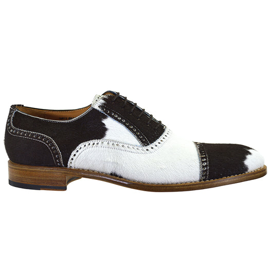 Sheriff Pony Lace Up shoes with white laces and black leather upper, stylish footwear from the Sheriff Collection.
