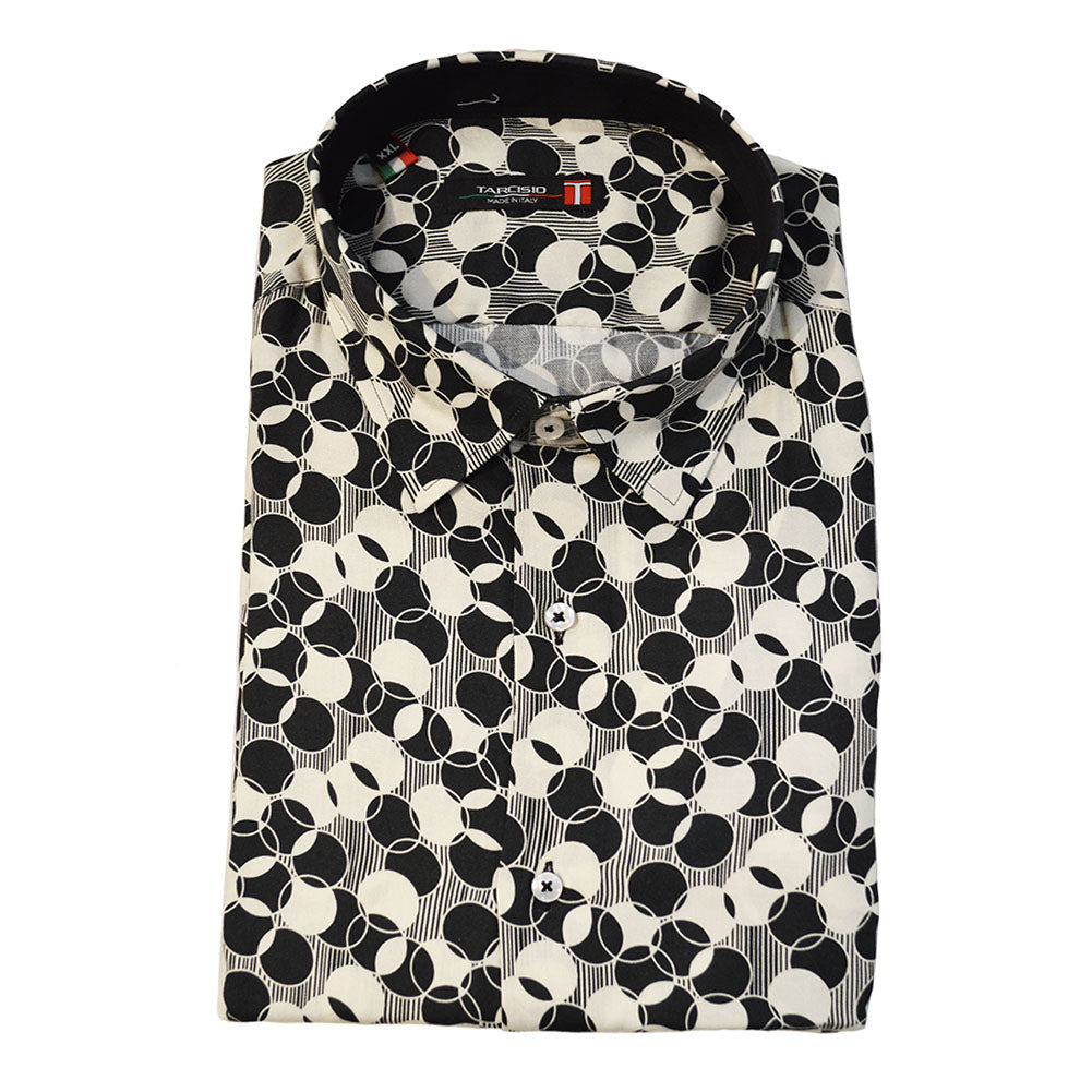 Tarcisio Black Circle Button Up Shirt