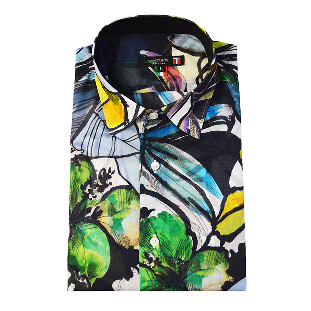 Tarcisio Colored Leaf Button Up Shirt - Cellini Uomo