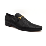 Mauri 0215 Ostrich Loafer Dress Shoes Black