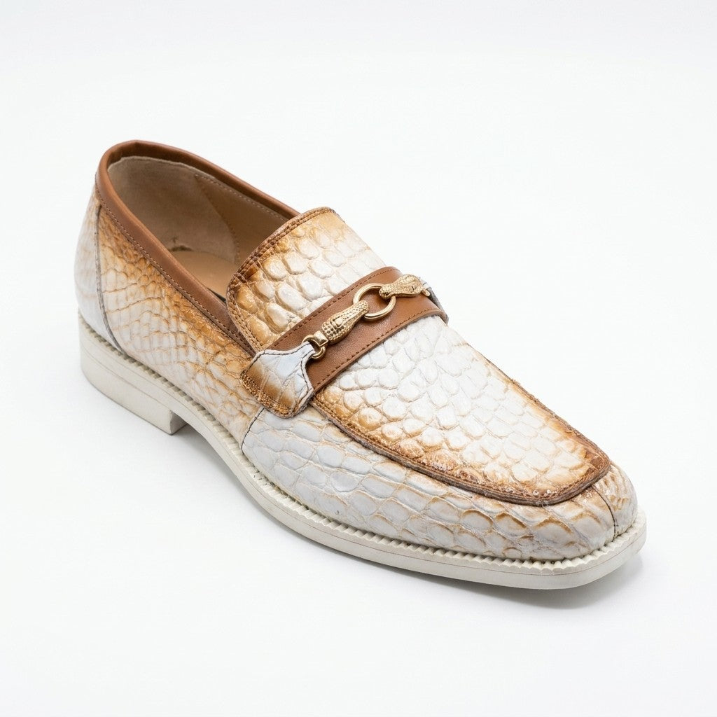 Mauri 4894 Alligator Loafers shoes in black leather with a sleek, polished finish and classic slip-on design.