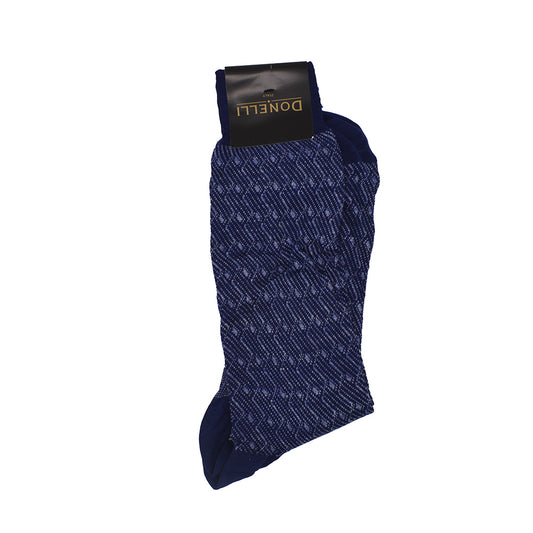 Men's Cotton Socks Navy Design - Cellini Uomo 