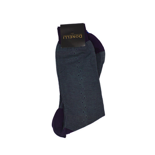 Men's Cotton Socks Dark Purple - Cellini Uomo 