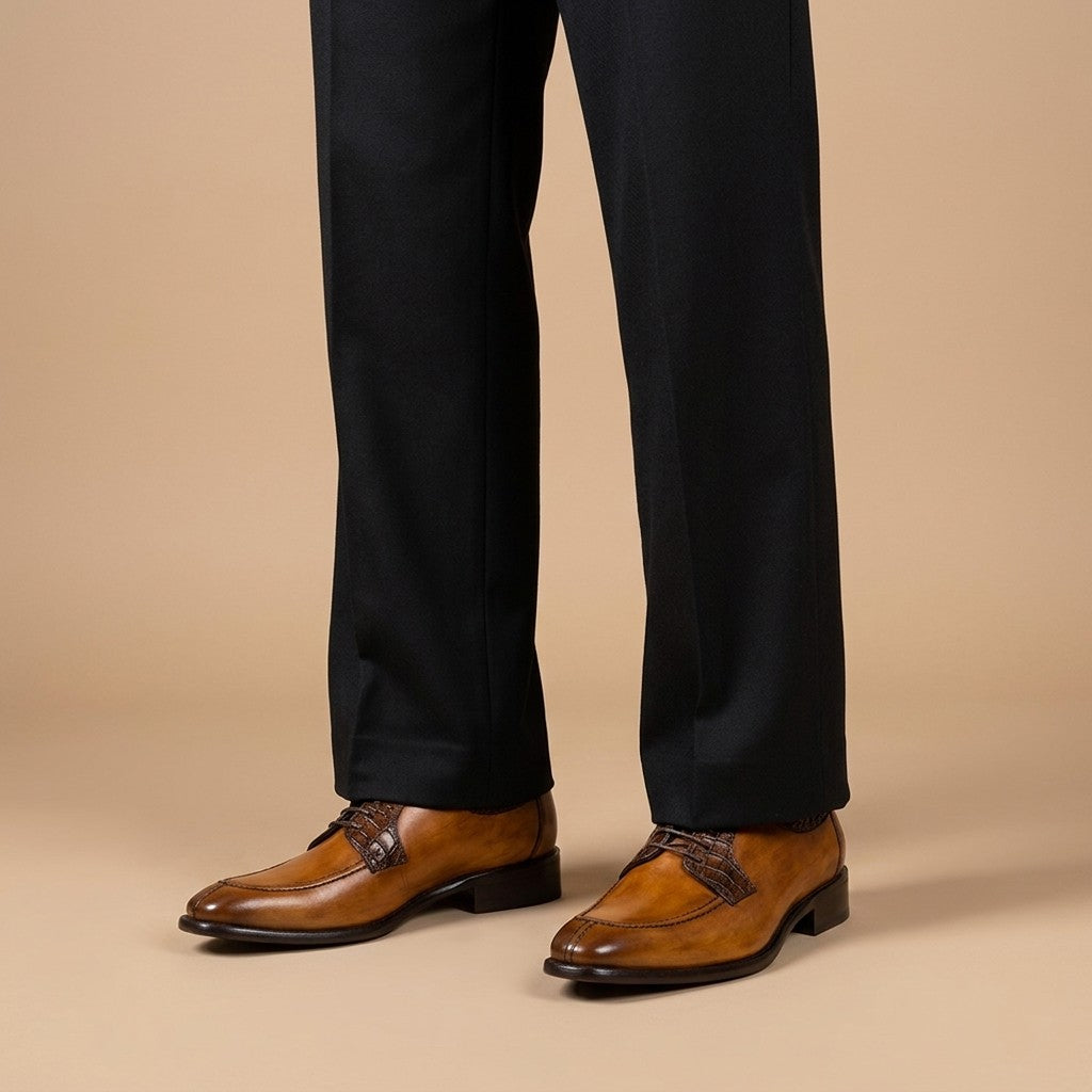 Toscana 1292 Calf & Croc Lace Up