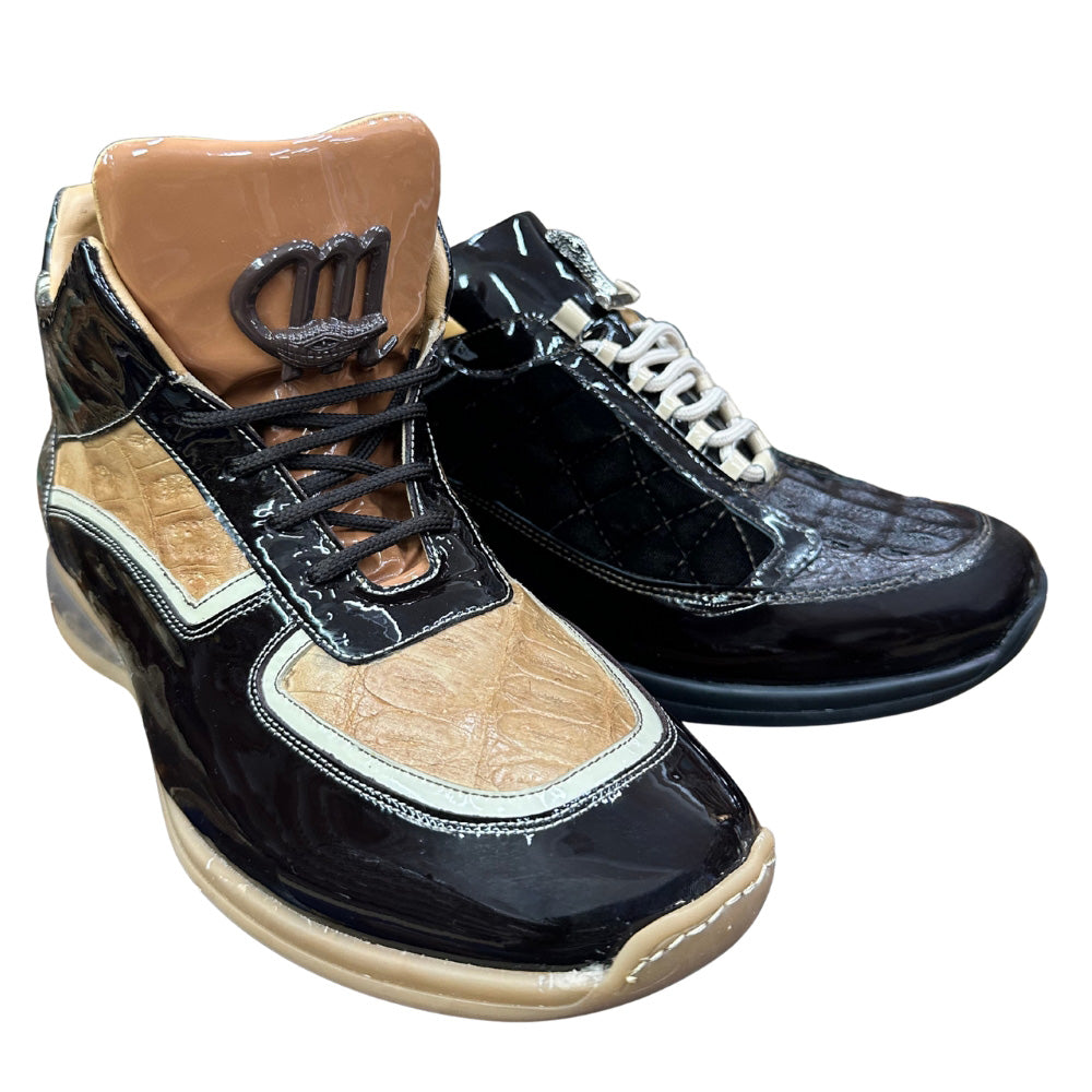 Mauri M797 Patent Leather and Hornback High-Top Sneakers