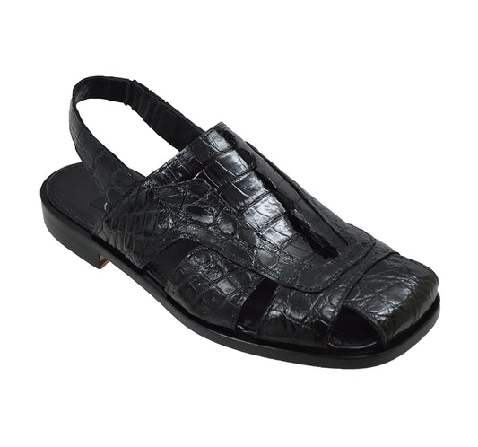 Mauri 1687 Black Crocodile Sandal  - Extra 30% Off At Checkout