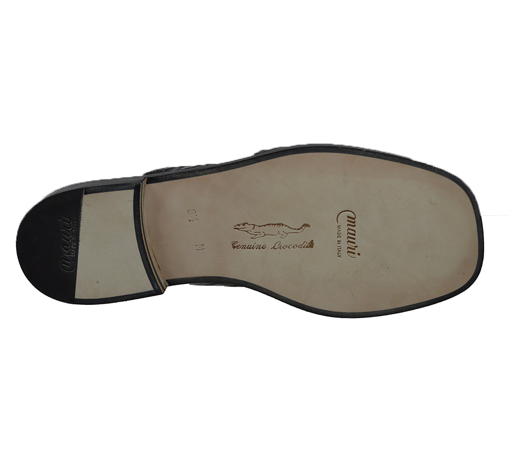 Mauri 1687 Black Crocodile Sandal  - Extra 30% Off At Checkout