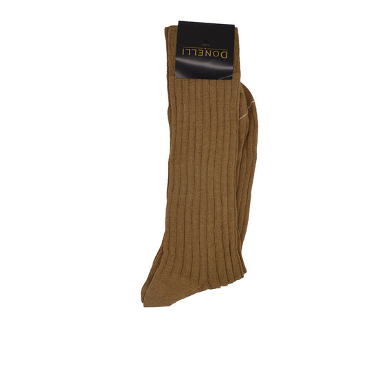 Men's Cotton Socks Dark Beige - Cellini Uomo 