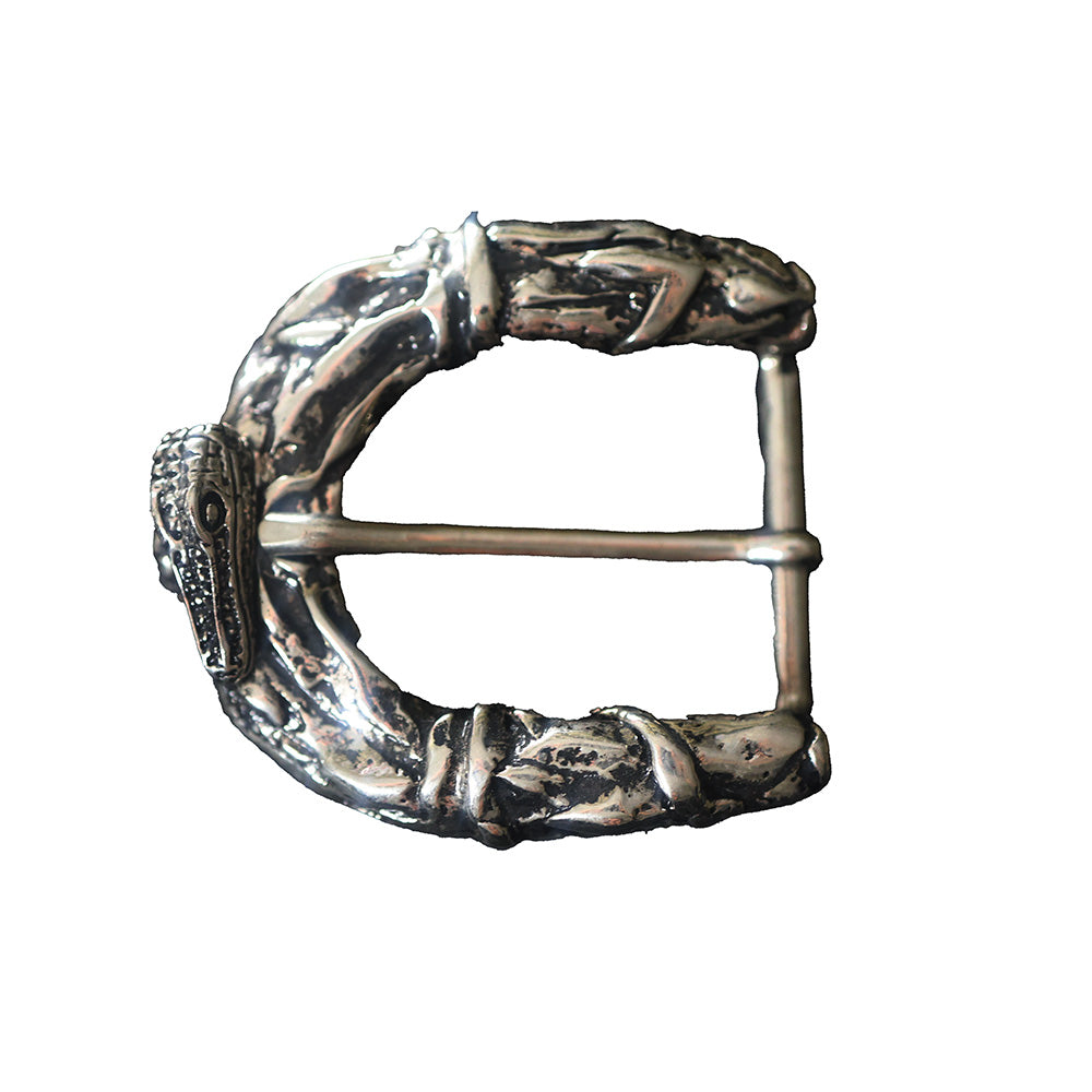 Mauri Silver Buckle with Small Alligator Head - Cellini Uomo 